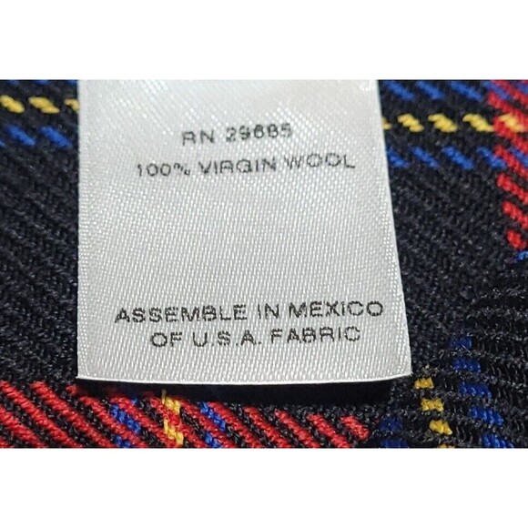 Pendleton 100% Virgin Wool Woman's Red Black Plaid Medium Vintage 90s EUC VTG - Picture 11 of 15